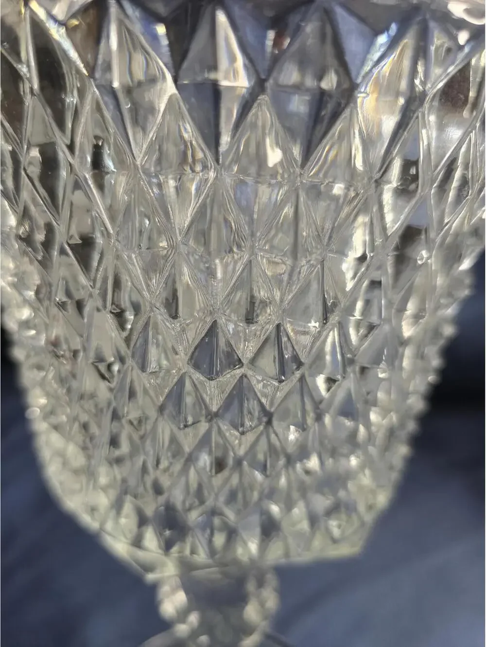Vintage Diamond Pattern Indiana Glass Vase Goblet